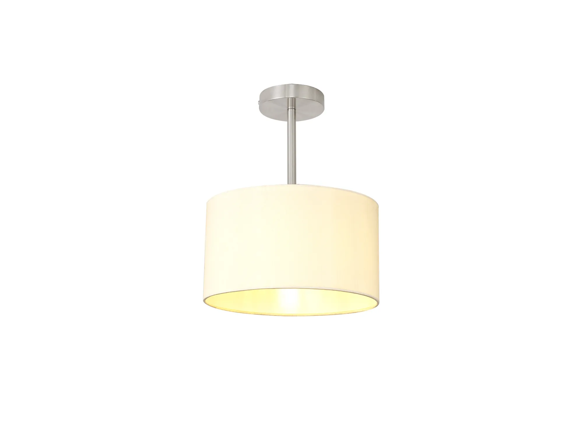 DK0239  Baymont 30cm Semi Flush 1 Light Satin Nickel, Ivory Pearl